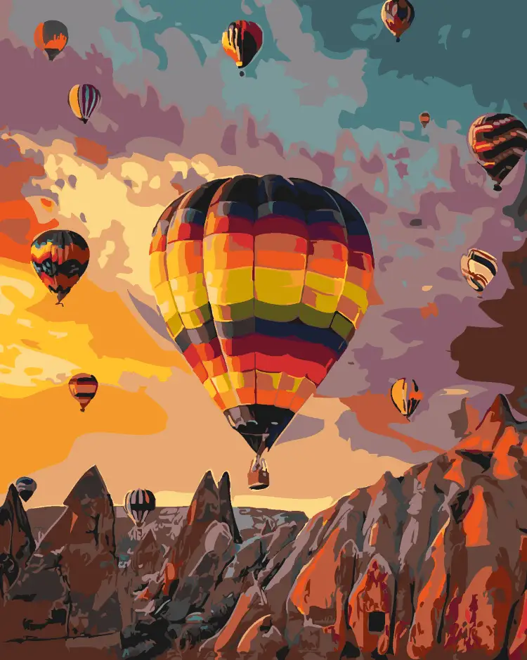 1 Balloon flying over the hills