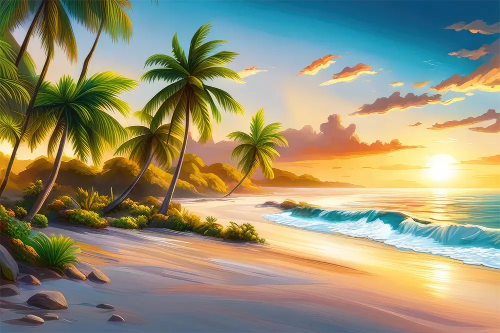 1 Beach scene painting