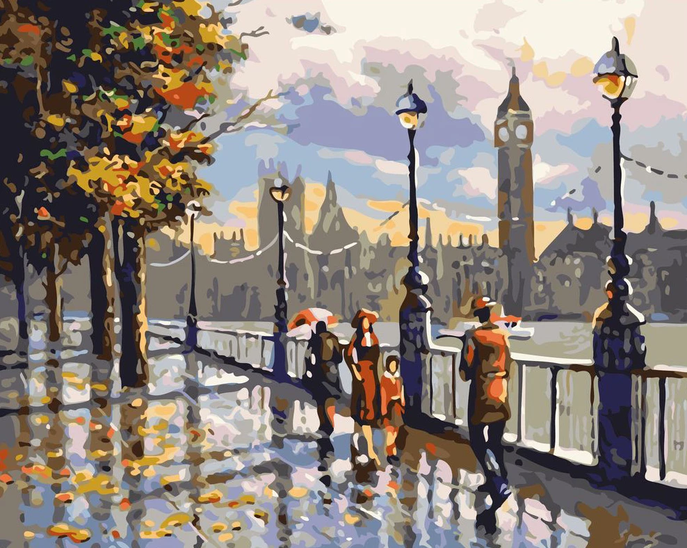 London Rainy Painting
