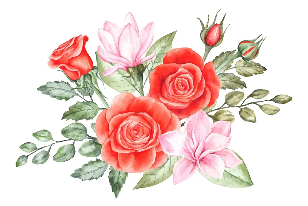 1 Painting roses watercolor