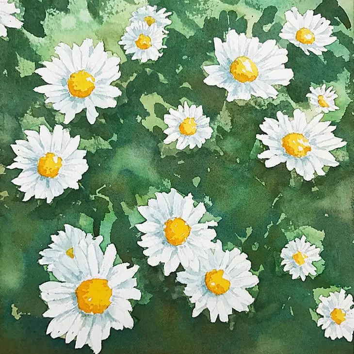 1 Painting watercolor flowers
