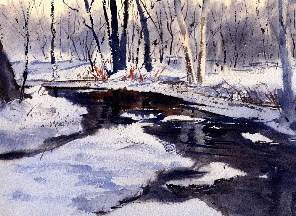 1 Winter scene painting