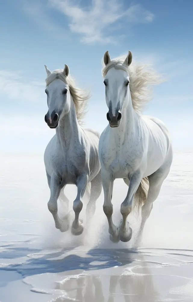 1 White horse painting