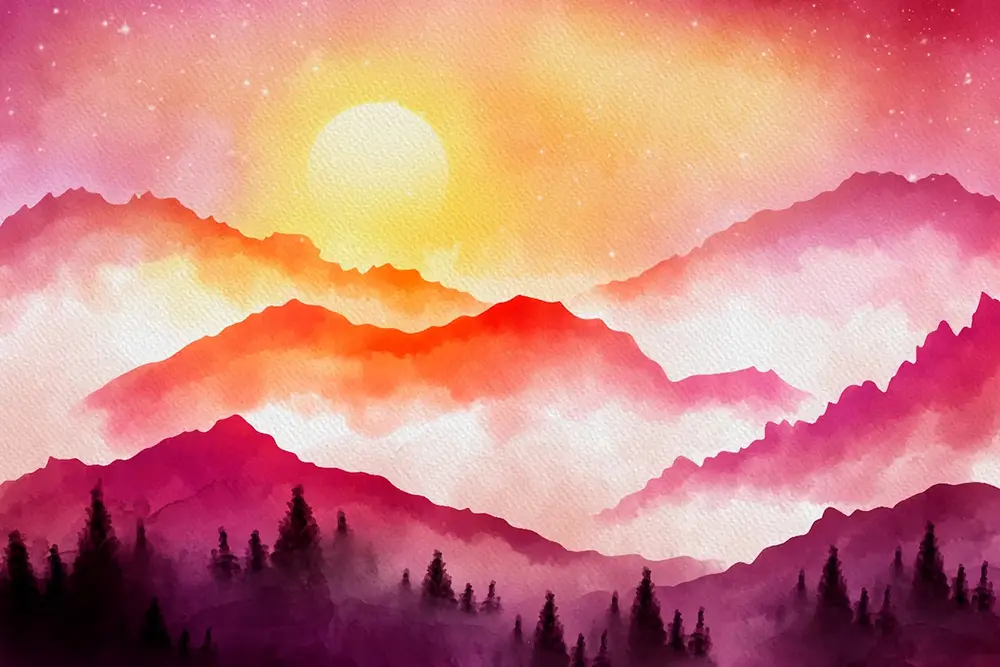 1 Watercolor mountains
