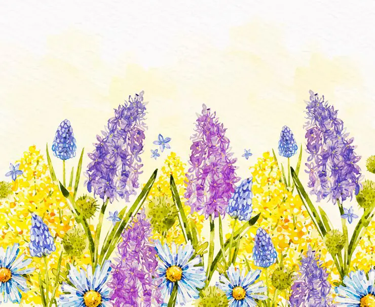 1 Watercolor lavender painting