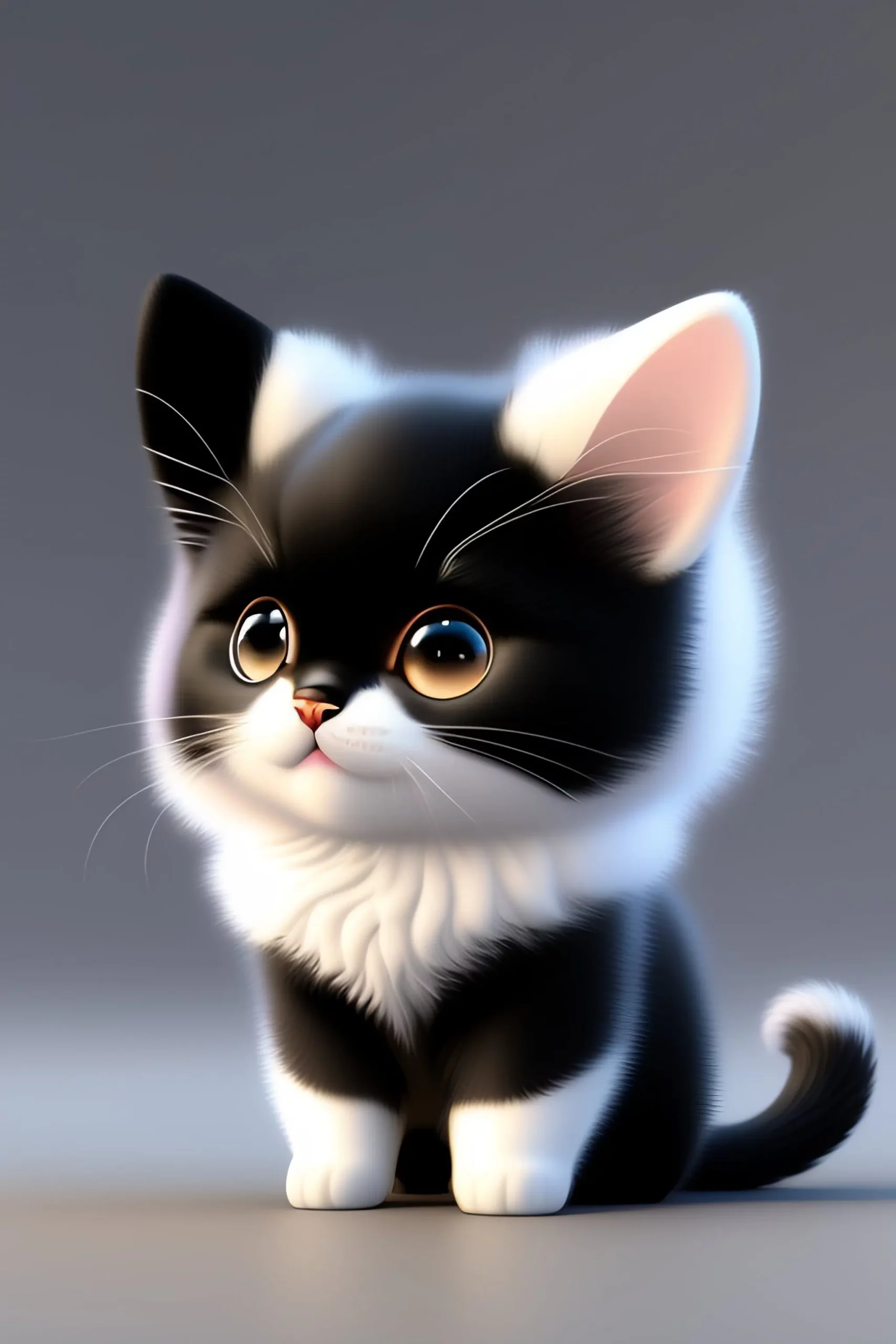 1 Black and white cat