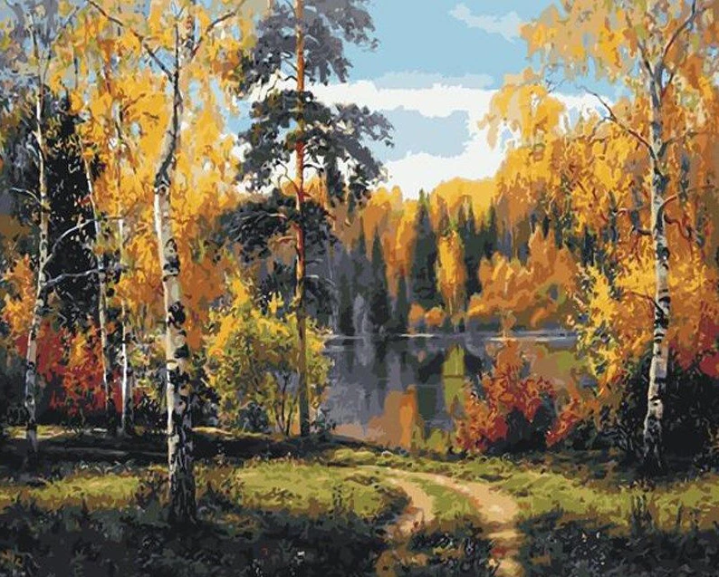 Beautiful autumn landscape painting