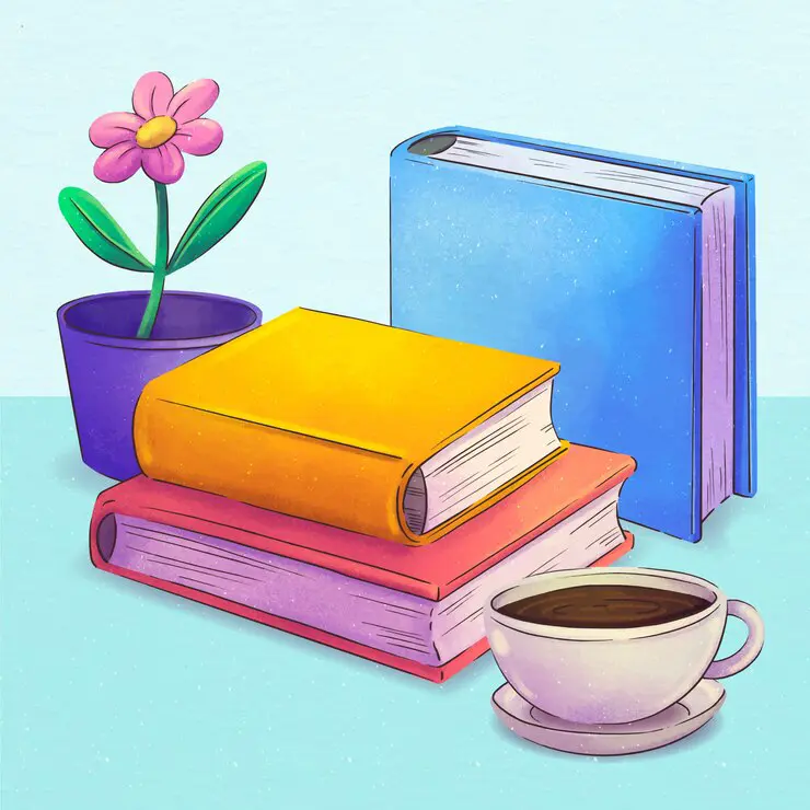 1 Coffee cup on books