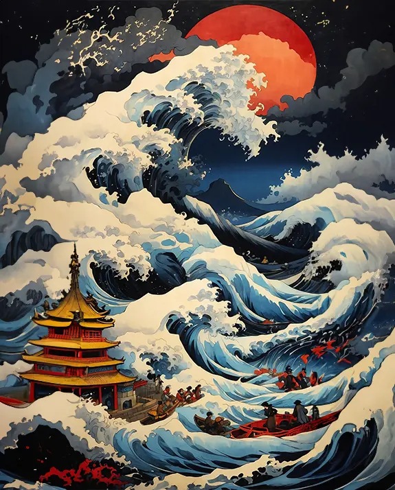 1 Ocean wave painting