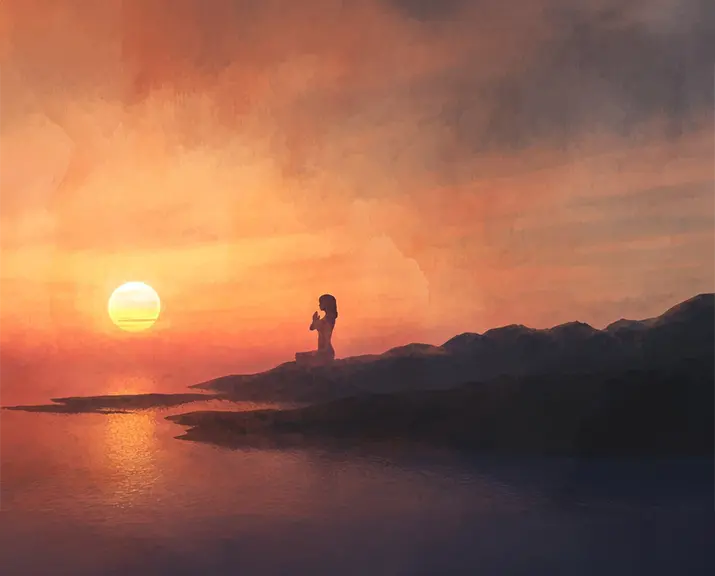 1 Painting sunset sky