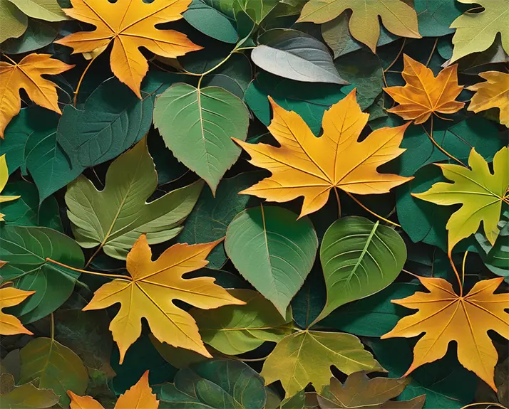 1 Green leaves painting