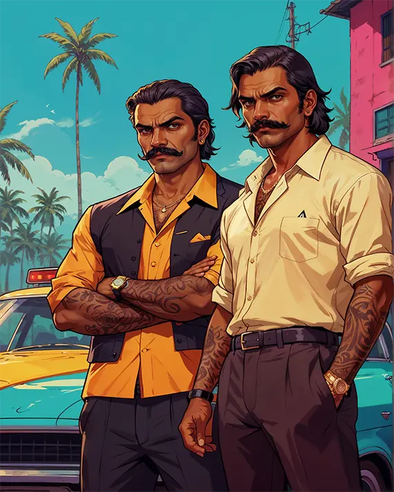 1 Painting of gangsters