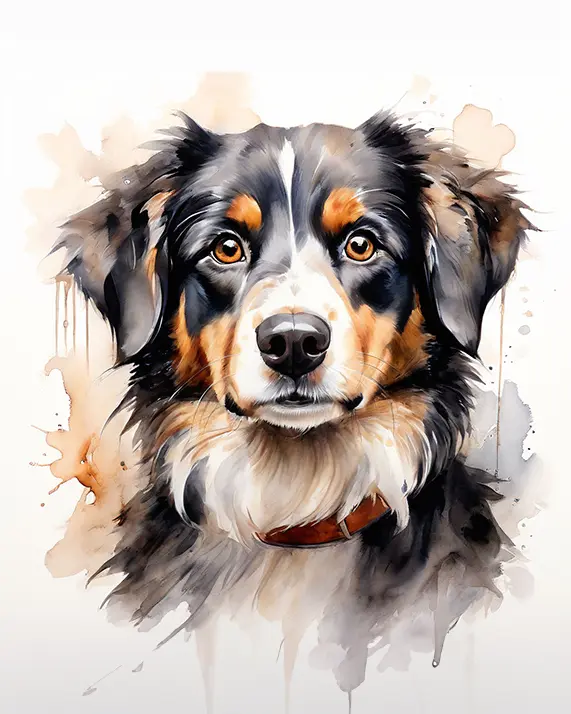 1 Watercolor dog painting