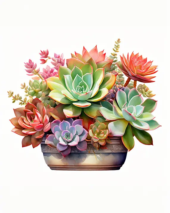 1 Echeveria painting