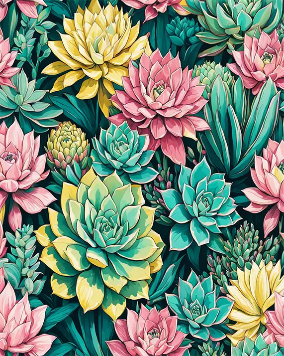 1 Colorful succulents plants