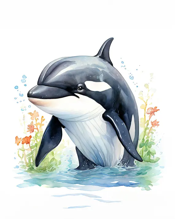 1 Cute black whale