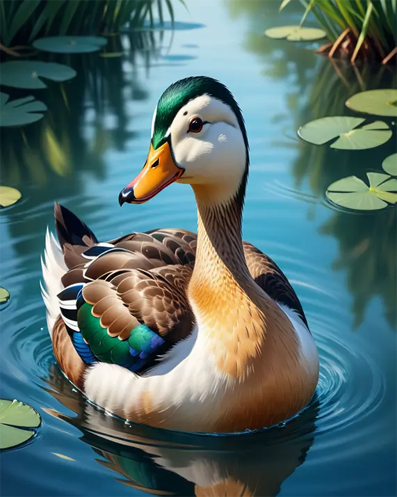 1 Duck watercolor painting