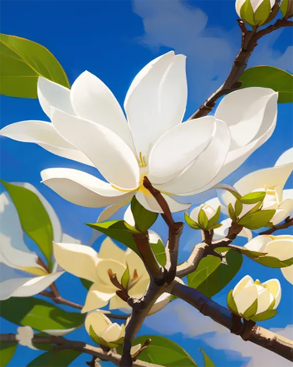 1 White magnolia