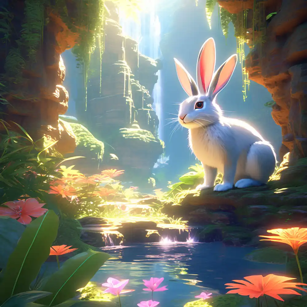 1 Rabbit in the garden