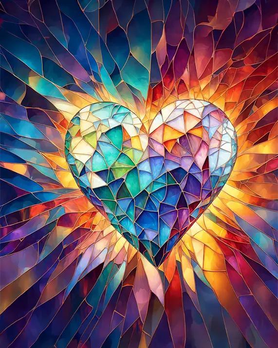 1 Abstract painting of heart