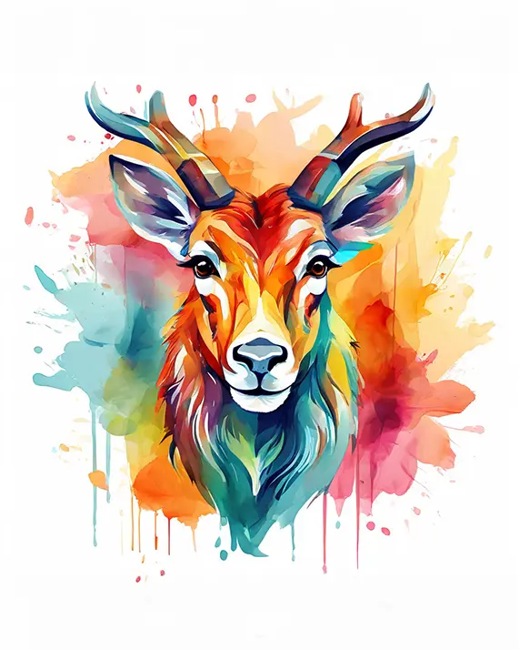 1 Colorful deer face
