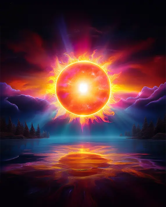 1 Abstract painting sun