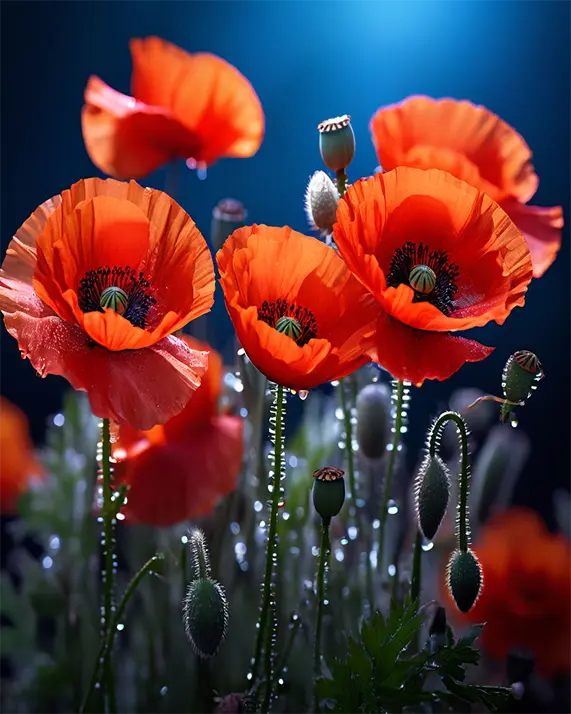 1 Painting poppies in watercolor