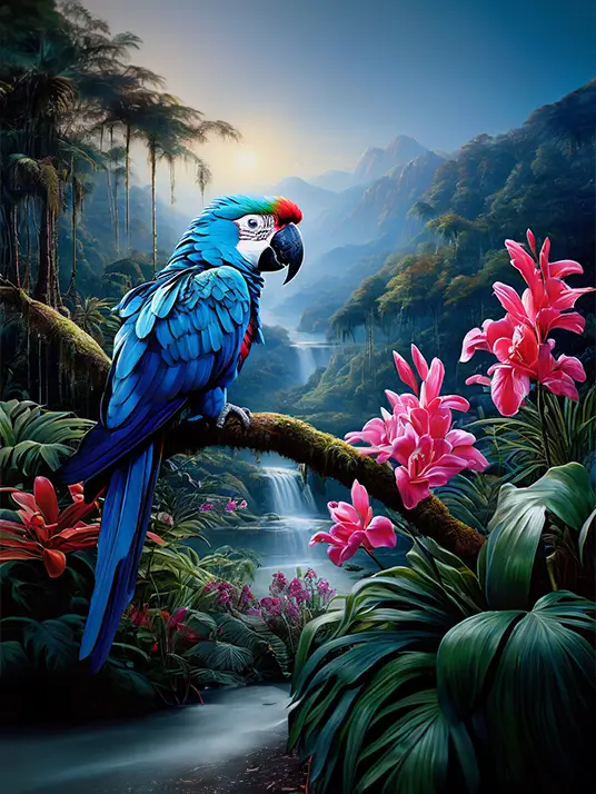 1 A majestic blue macaw