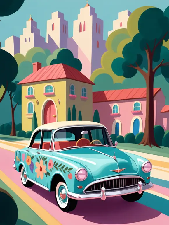 1 A vintage car