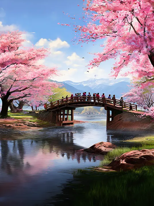 1 Cherry blossom painting