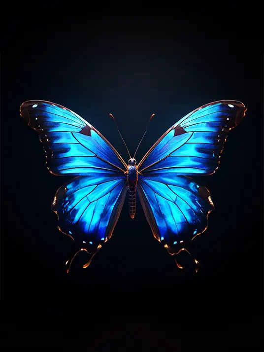 1 Glowing blue butterfly