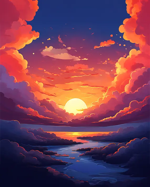1 Sunset cloud painting