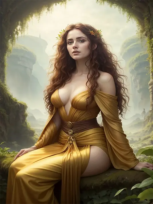1 Woman in the golden dress
