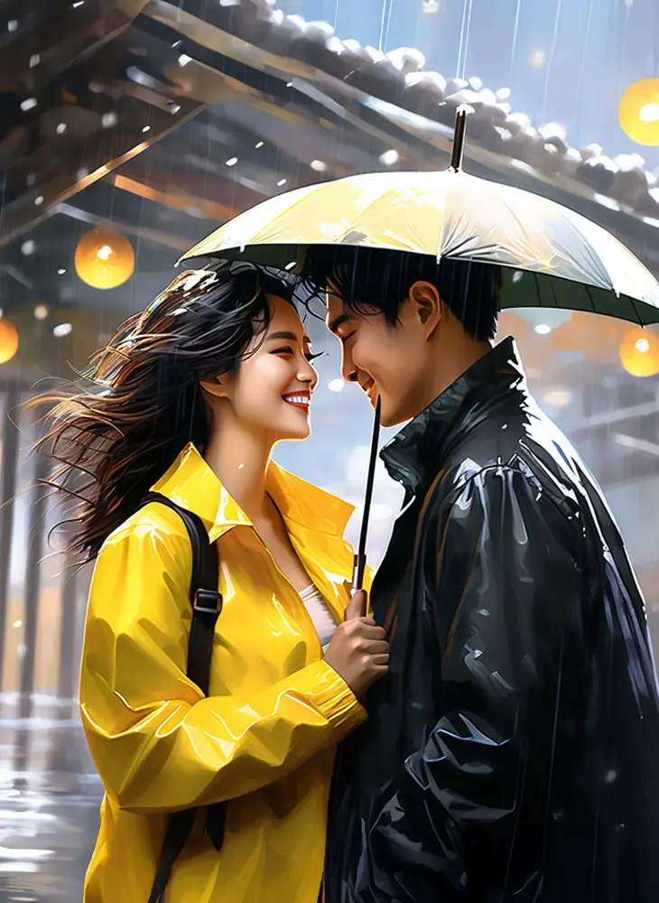 1 Couple under umbrella