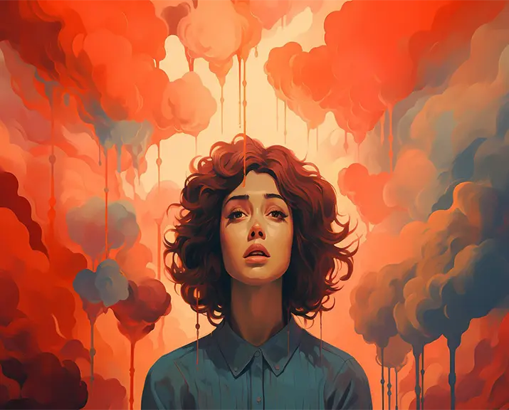 1 Painting of person suffering from anxiety