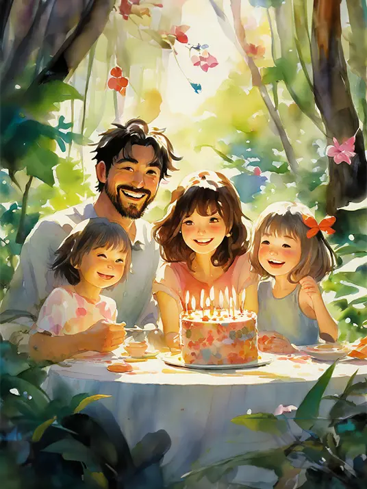 1 Painting of happy birthday