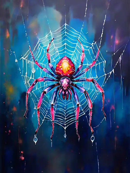 1 A big spider in a web