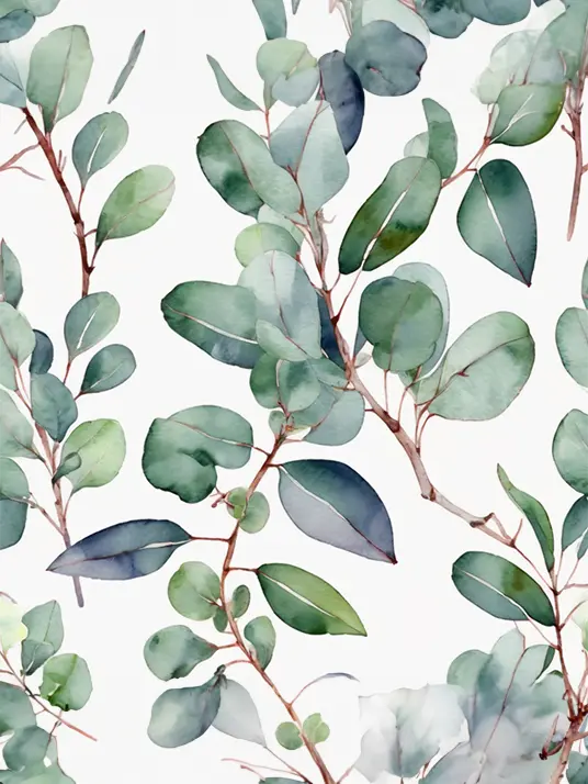 1 Watercolor eucalyptus branch