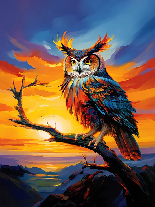 1 Painting of splash owl