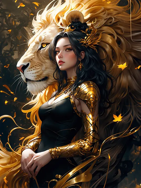 1 A Beautiful queen with her lion