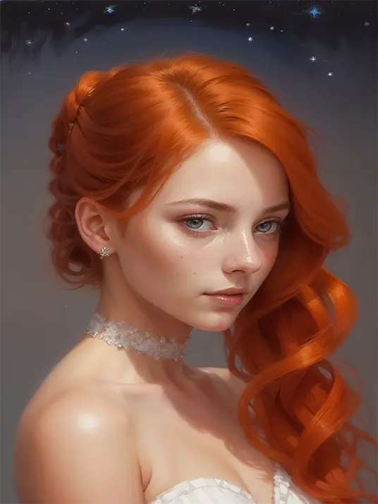 1 Orange hair blue eyed girl