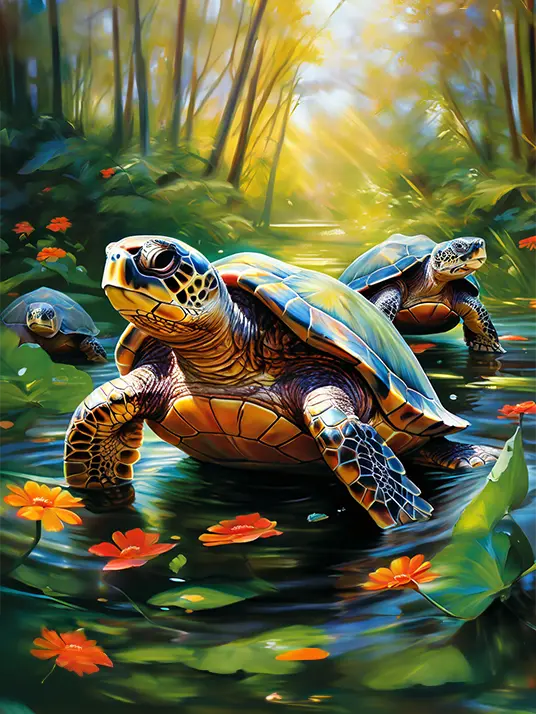 1 Painting of turtles