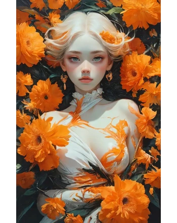 How do aesthetic orange flower painting for teens make them enthusiastic?