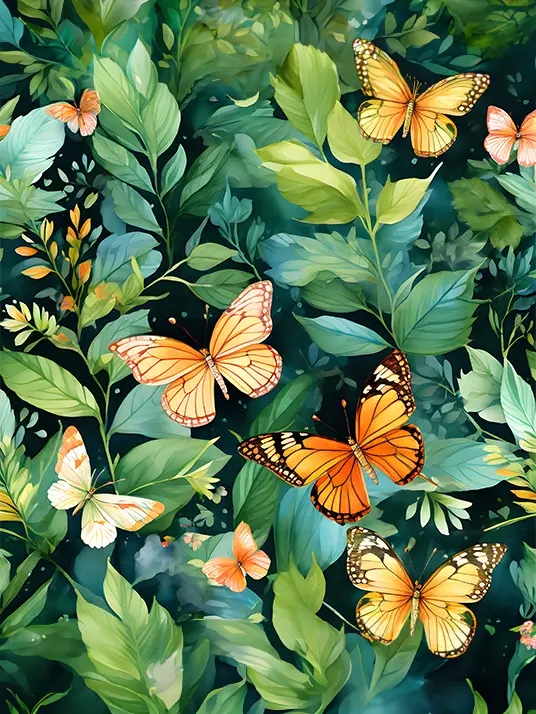 1 Painting of monarch butterflies