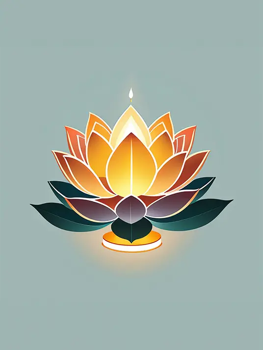 1 A candle in golden lotus flower