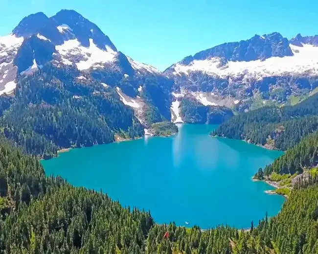1 Lake and mountains landscape