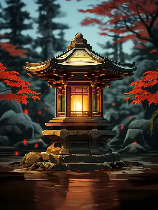 1 Japanese stone lantern