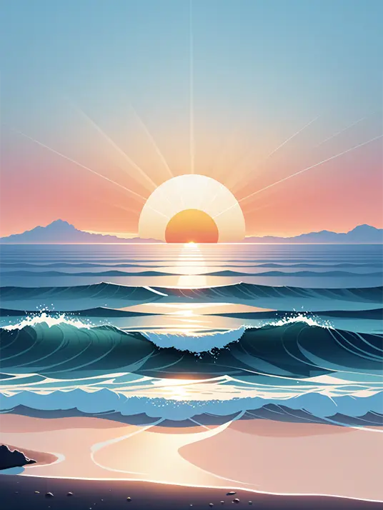 1 Abstract sunset on a beach