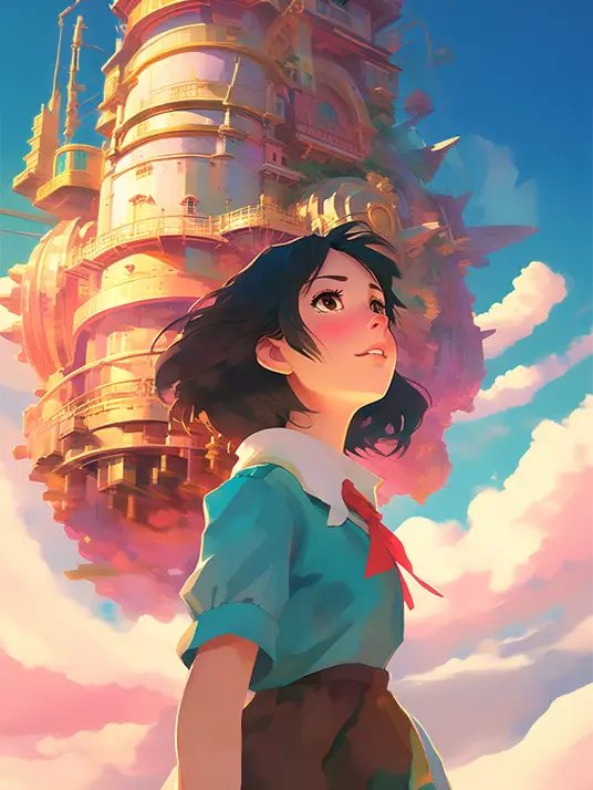 1 A cute fantasy anime girl