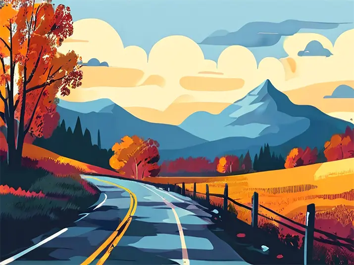 1 Autumn road